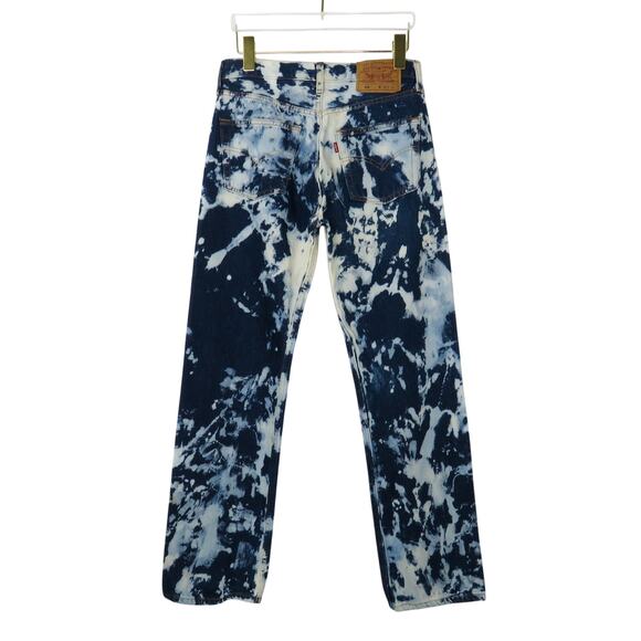 2000 Vintage LEVI'S 501 Bleach Wash High Rise Straight Leg Jeans Waist 30" - Picture 2 of 7